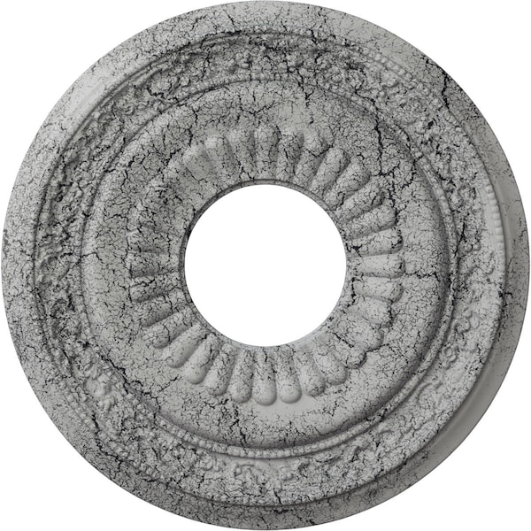 Ekena Millwork Lauren Medallion (Canopies up to 6 1/4"), 20 5/8"OD x 6 1/4"ID x 1 3/8"P, Ultra Pure White Crackle CM20LNUWC - main